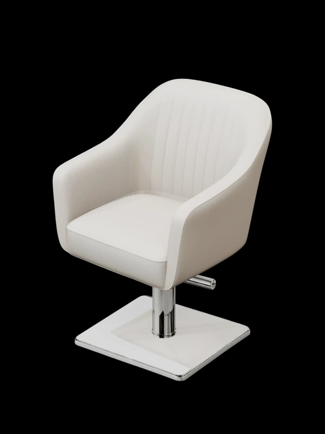 The white salon chair in a busier, working salon